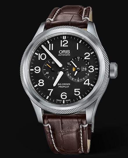 Review Oris Aviation Big Crown Pointer WORLDTIMER 44.7mm Replica Watch 01 690 7735 4164-07 1 22 72FC